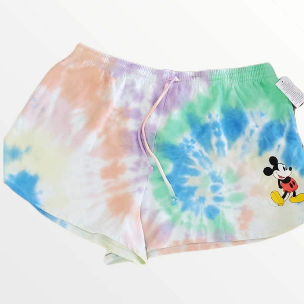 DISNEY Mickey Mouse Tie dye Cozy Colorful Shorts Size 3XL